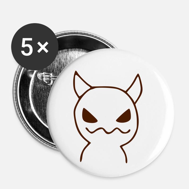 Lil devil - Lot de 5 petits badges (25 mm) - blanc