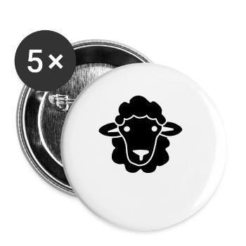 Schaf - Buttons klein 25 mm (5er Pack) - Weiß - Vorne