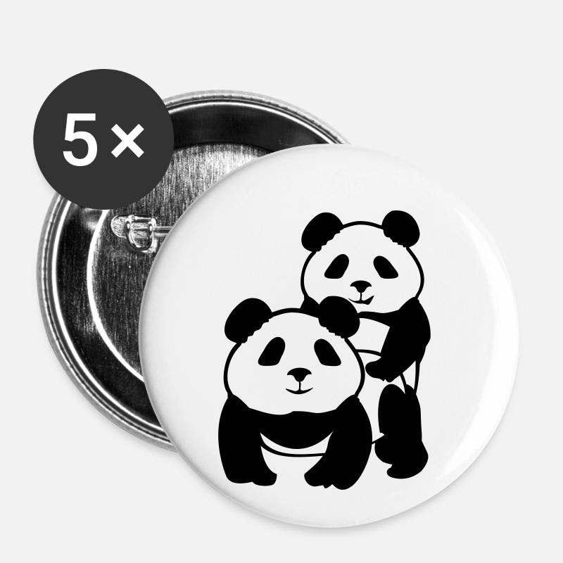 Panda style - Buttons small 1''/25 mm (5-pack) - white