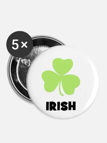 Irland - Irisch - Buttons klein 25 mm (5er Pack) - Weiß
