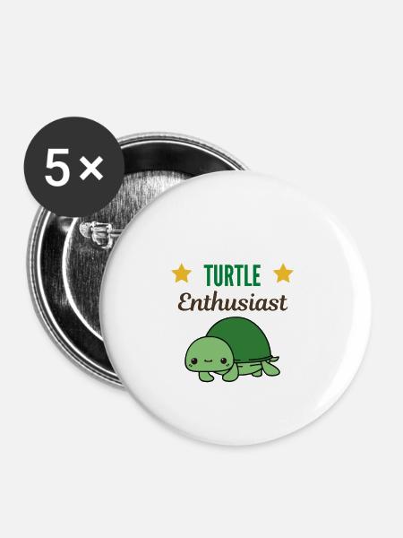 Schildkröten-Enthusiast - Buttons klein 25 mm (5er Pack) - Weiß