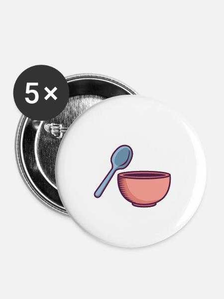 Baby füttern - Buttons klein 25 mm (5er Pack) - Weiß