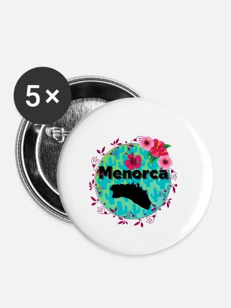 Menorca flower - Buttons klein 25 mm (5er Pack) - Weiß