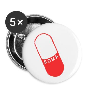 Soma Brave New World - Buttons small 1''/25 mm (5-pack) - white - Front