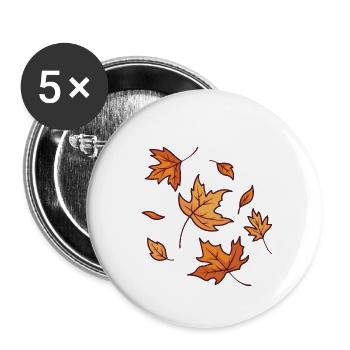 Fall Leaves - Buttons small 1''/25 mm (5-pack) - white - Front