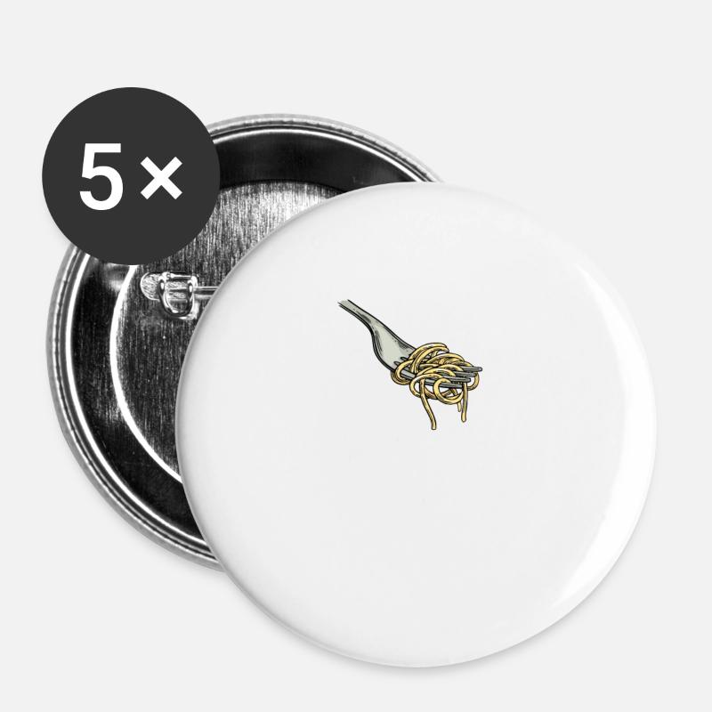 Spaghettimonster Nudeln Kochen italienisch - Buttons klein 25 mm (5er Pack) - Weiß