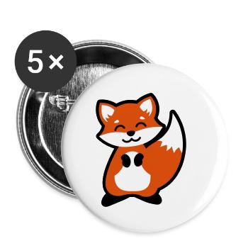 Tierkind Fuchs Geschenkidee animal child fox gift - Buttons klein 25 mm (5er Pack) - Weiß - Vorne