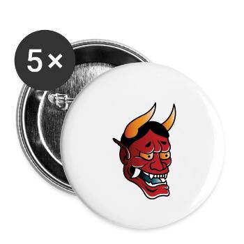 Tatouage De Diable - Lot de 5 petits badges (25 mm) - blanc - Devant
