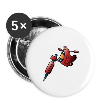Tattoo Machine - Buttons small 1''/25 mm (5-pack) - white - Front