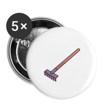 Rechen - Buttons klein 25 mm (5er Pack) - Weiß - Vorne