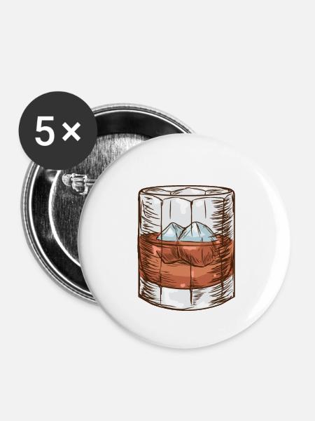 Alkohol - Buttons klein 25 mm (5er Pack) - Weiß