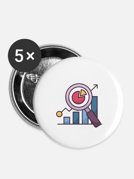 Kryptowährung - Buttons klein 25 mm (5er Pack) - Weiß