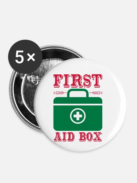 first aid box - Buttons klein 25 mm (5er Pack) - Weiß