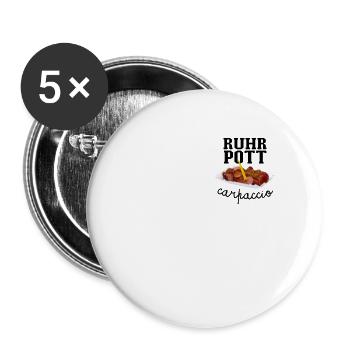 Ruhrpott Carpaccio Saucisse de curry FritesBude Drôle - Lot de 5 petits badges (25 mm) - blanc - Devant