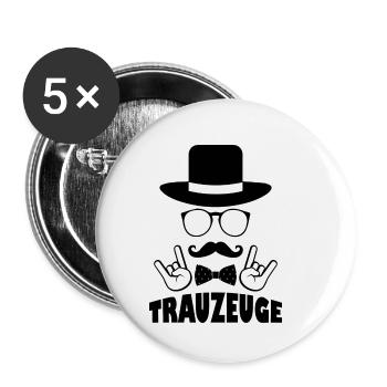 Trauzeuge Braut Geschenk Hochzeit Ehe - Buttons klein 25 mm (5er Pack) - Weiß - Vorne