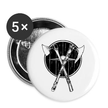 Viking axes - Buttons small 1''/25 mm (5-pack) - white - Front