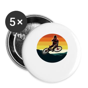 Bicycle BMX Mountenbike Bike Cycling - Buttons small 1''/25 mm (5-pack) - white - Front