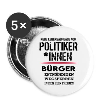 Politik Bundesbürger Ruin SPD CDU Scheisse - Buttons klein 25 mm (5er Pack) - Weiß - Vorne