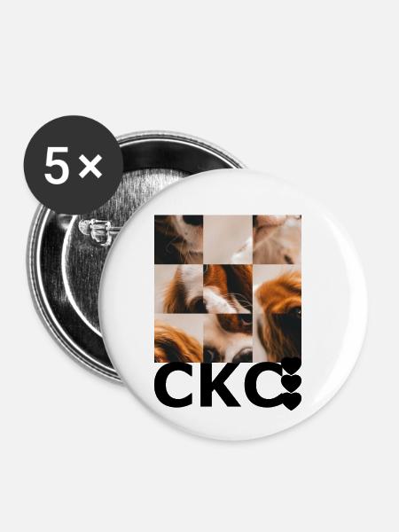 Cavalier King Charles - Buttons klein 25 mm (5er Pack) - Weiß