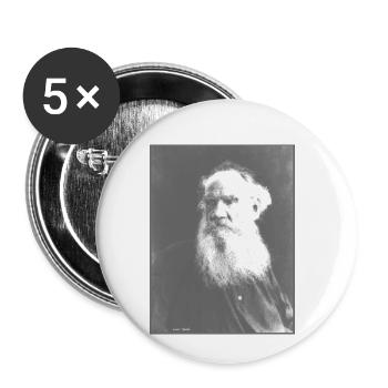 Liev Tolstéi - Buttons klein 25 mm (5er Pack) - Weiß - Vorne
