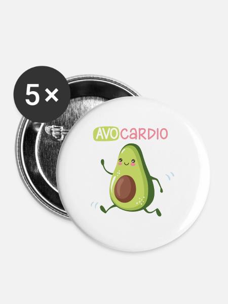 Avo Cardio - Avocardio - Buttons klein 25 mm (5er Pack) - Weiß