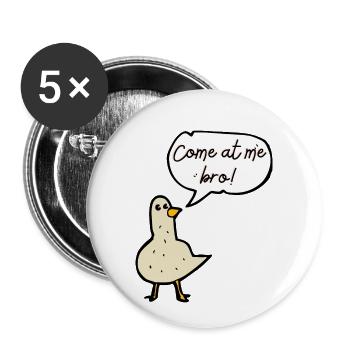 Pigeon drôle - Lot de 5 petits badges (25 mm) - blanc - Devant