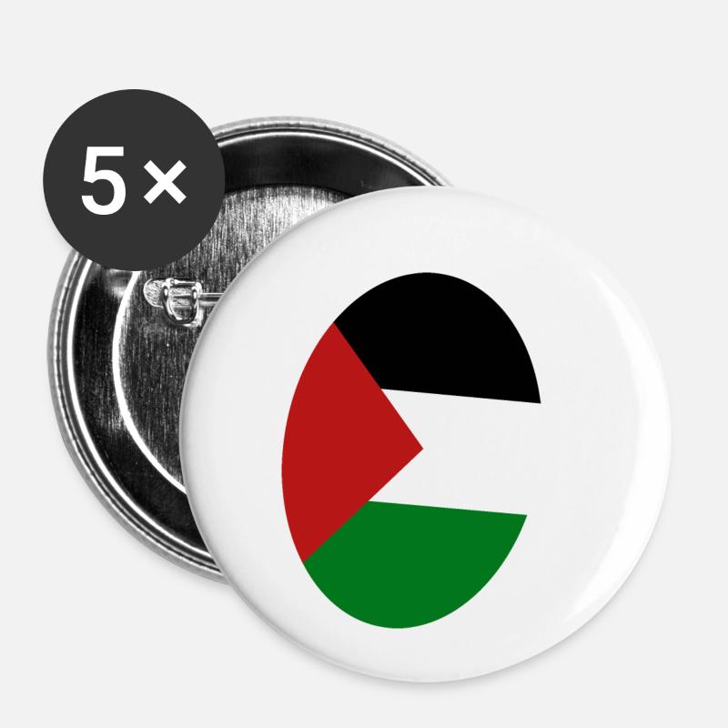la Palestine libre - Lot de 5 petits badges (25 mm) - blanc