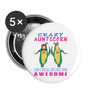 Verrückte Tante wie eine normale Tante mehr Awesome - Buttons klein 25 mm (5er Pack) - Weiß - Vorne