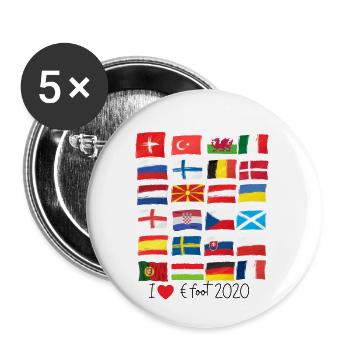 I like euro football 2020 - Buttons small 1''/25 mm (5-pack) - white - Front