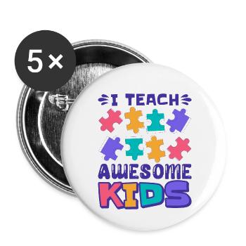 Autismus autist Autismus Mama Autismus - Buttons klein 25 mm (5er Pack) - Weiß - Vorne