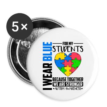 Autismus Autismus autist Autismus - Buttons klein 25 mm (5er Pack) - Weiß - Vorne