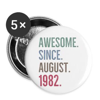 Großartig seit August 1982 - Buttons klein 25 mm (5er Pack) - Weiß - Vorne