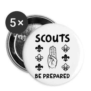 Scouts Toujours Prêts ! - Lot de 5 petits badges (25 mm) - blanc - Devant