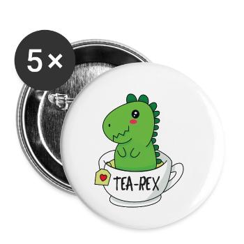 Tea Rex - Buttons small 1''/25 mm (5-pack) - white - Front