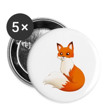 Fuchs - Buttons klein 25 mm (5er Pack) - Weiß - Vorne