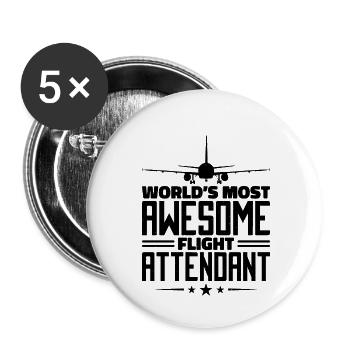 flight attendant Stewardess Flight attendant airport - Buttons small 1''/25 mm (5-pack) - white - Front