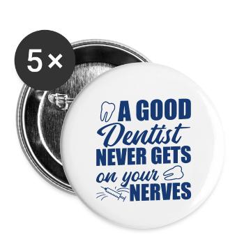 Dentiste Dentiste - Lot de 5 petits badges (25 mm) - blanc - Devant