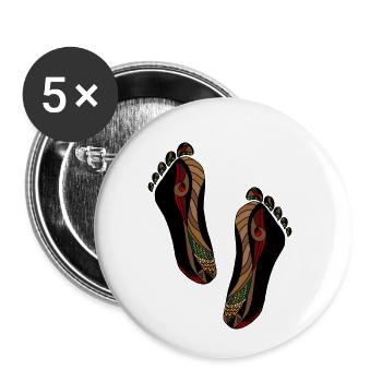 Pieds - Lot de 5 petits badges (25 mm) - blanc - Devant