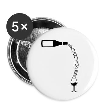 Pfälzer Wein Vino Schorle - Buttons klein 25 mm (5er Pack) - Weiß - Vorne
