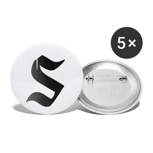 Logo【S】 - Buttons/Badges lille, 25 mm (5-pack)