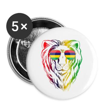 Mauritius - Buttons small 1''/25 mm (5-pack) - white - Front