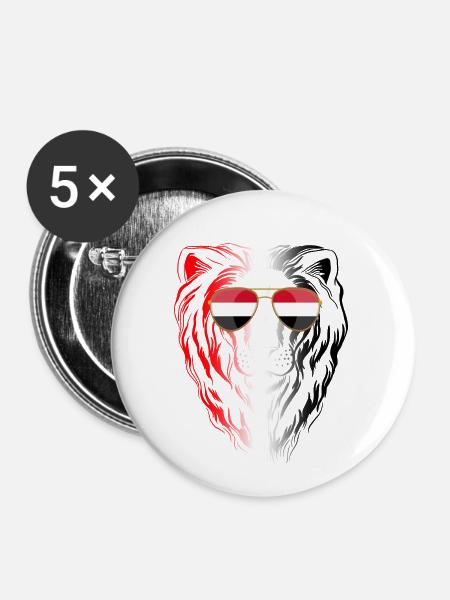 Jemen - Buttons klein 25 mm (5er Pack) - Weiß