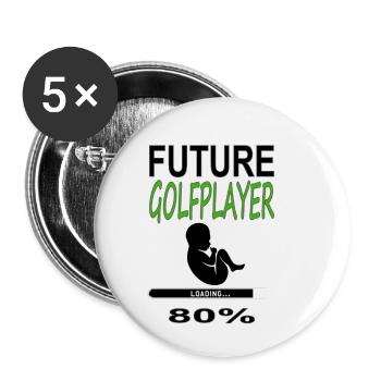 future golf player 80% gift - Buttons small 1''/25 mm (5-pack) - white - Front