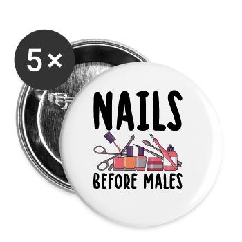 Peindre les ongles - Lot de 5 petits badges (25 mm) - blanc - Devant