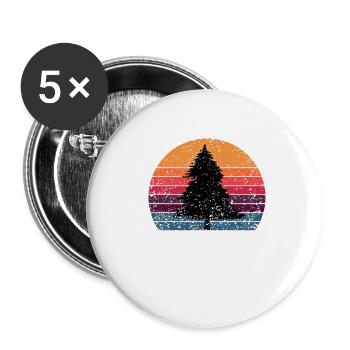 Happy Tree Outdoor Mountain Hiking Bigfoot - Buttons small 1''/25 mm (5-pack) - white - Front