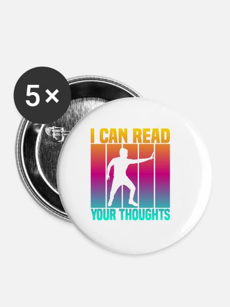 I Can Read Your Thoughts - Buttons klein 25 mm (5er Pack) - Weiß