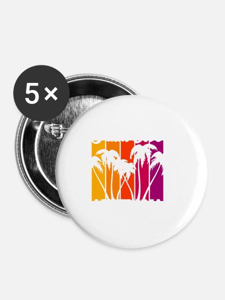 Palm Cove Australia - Buttons klein 25 mm (5er Pack) - Weiß