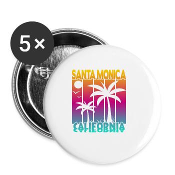 Santa Monica California Sonnenuntergang - Buttons klein 25 mm (5er Pack) - Weiß - Vorne