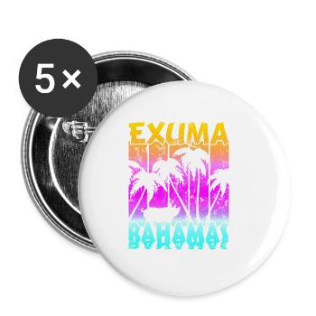 Vintage Exuma Bahamas Schwein - Buttons klein 25 mm (5er Pack) - Weiß - Vorne