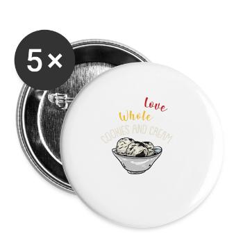 Cookies And Cream Ice Cream - Buttons klein 25 mm (5er Pack) - Weiß - Vorne